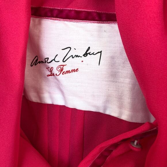 ARNOLD ZIMBERG Hot Pink Bow Collar Long Sleeves - Picture 4 of 8